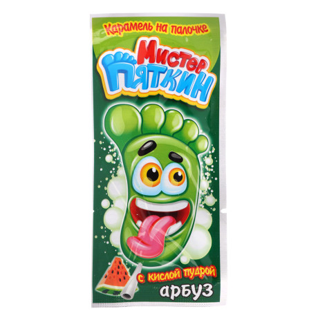 Карамель на палочке с кислой пудрой "Мистер Пяткин" ассорти 11гр