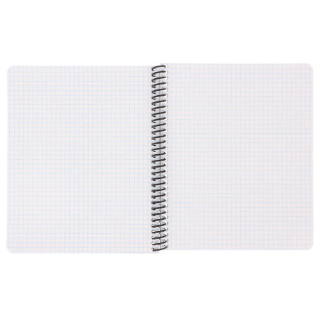 Тетрадь общая, 96 листов, в клетку, БЕЛЫЕ ЛИСТЫ, обл.мел. картон, спираль, микс