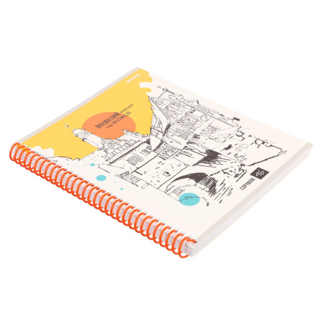 Тетрадь общая, 96 листов, в клетку, БЕЛЫЕ ЛИСТЫ, обл.мел. картон, спираль, микс