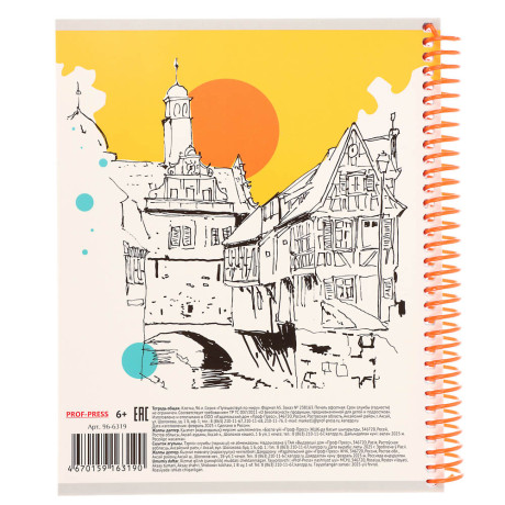 Тетрадь общая, 96 листов, в клетку, БЕЛЫЕ ЛИСТЫ, обл.мел. картон, спираль, микс