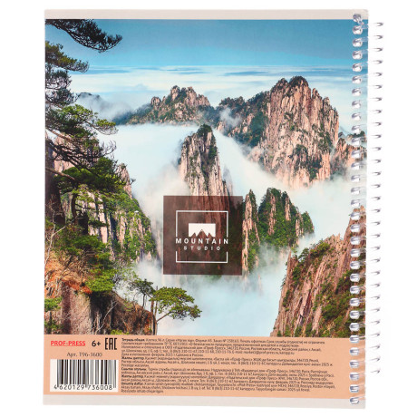 Тетрадь общая, 96 листов, в клетку, БЕЛЫЕ ЛИСТЫ, обл.мел. картон, спираль, микс