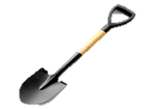 Автомобильная лопата штыковая из рельсовой стали с черенком и V-ручкой