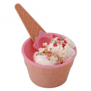 Набор д/мороженого, креманка+ложка (кратность 6шт!!!) пластик VL80-350 Мультидом