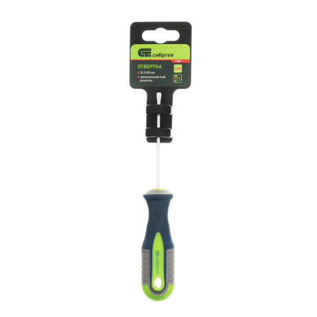 Отвертка, SL3 х 80 мм, CrV, трехкомпонентная рукоятка Сибртех