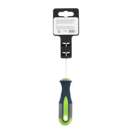 Отвертка, SL3 х 80 мм, CrV, трехкомпонентная рукоятка Сибртех