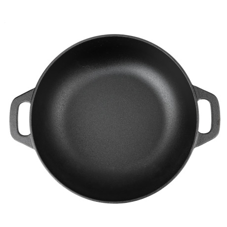 VETTA Вок чугун, d30х8,5см, стеклянная крышка, индукция