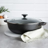 VETTA Вок чугун, d30х8,5см, стеклянная крышка, индукция