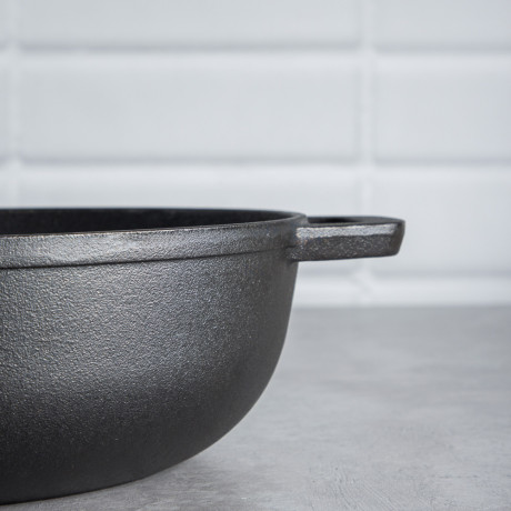 VETTA Вок чугун, d30х8,5см, стеклянная крышка, индукция