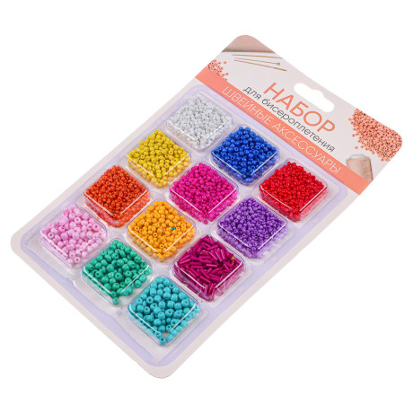 Набор для бисероплетения, 12 отделений, пластик, G-59