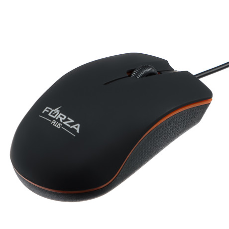 FORZA Компьютерная мышь проводная Compact, 1200DPI, Soft Touch, USB, каб. 160см, чёрный