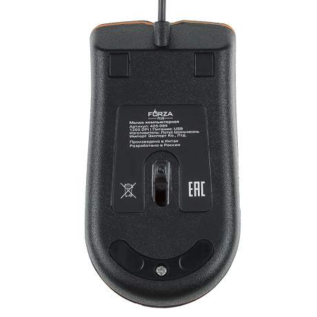 FORZA Компьютерная мышь проводная Compact, 1200DPI, Soft Touch, USB, каб. 160см, чёрный