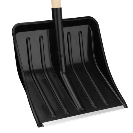 Лопата для уборки снега, полипропилен, 405х410х1470 мм, деревянный черенок