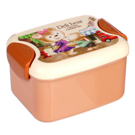 Ланчбокс с ложкой и вилкой "Медвежата", 500мл, полипропилен