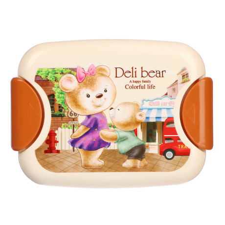 Ланчбокс с ложкой и вилкой "Медвежата", 500мл, полипропилен