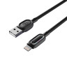 Кабель для зарядки USB(A)-iP BY Антарес, 1м, 2.4A, штекер с подсветкой, плетен. кабель