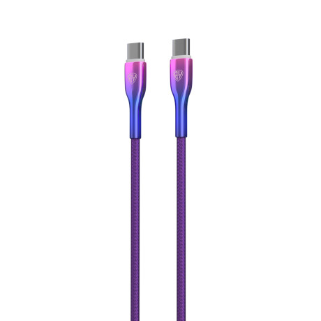 BY Кабель для зарядки Jam Type-C-Type-C, 1м, Быстрая зарядка 3А, PD 65W, тканевый, фиолетовый