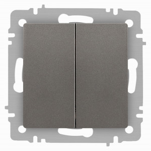 ЭРА Intro Accent мех. выкл. СУ 2 кл. 10А 250В, титан 6-104-09