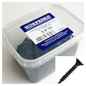 Саморез оксид по металлу потайной частый шаг 3,5*19 (500 шт EC) (цена за уп) НАКРЕПКО 200801