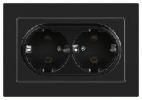 ЭРА Intro Accent мех. роз. СУ 2 мест. (земля), 16А 250В, антрацит 6-205-05