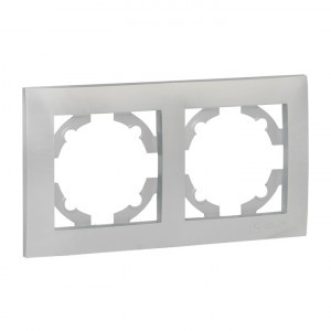 EKF Валенсия Рамка 2 мест. сталь  Al/Cu (корпус PC) EWM-G-302-30