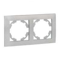 EKF Валенсия Рамка 2 мест. сталь  Al/Cu (корпус PC) EWM-G-302-30