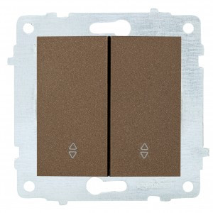 OVIVO мех. выкл. СУ 2 кл. 10А (проходной) мокка (ко всем рамкам) 600-000219-211