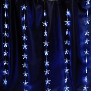 Feron Гирлянда-занавес ЗВЕЗДОЧКИ 100LED 5000K 2x1м, IP20, прозр.шнур 3м, соед.3шт CL25 48608