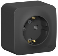Systeme Electric BLANCA роз. ОУ 1 мест. 16А антрацит (пл.осн., земля, штор.) BLNRA011106 (12!)