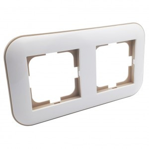 OVIVO Рамка СУ 2 мест. LOFT, белый/крафт, 404-010006-226