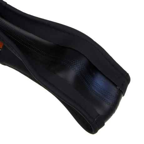 ЕРМАК Оплетка на руль, полиуретан(PU), размер 38 см, перфорированная вставка, черно-коричневый