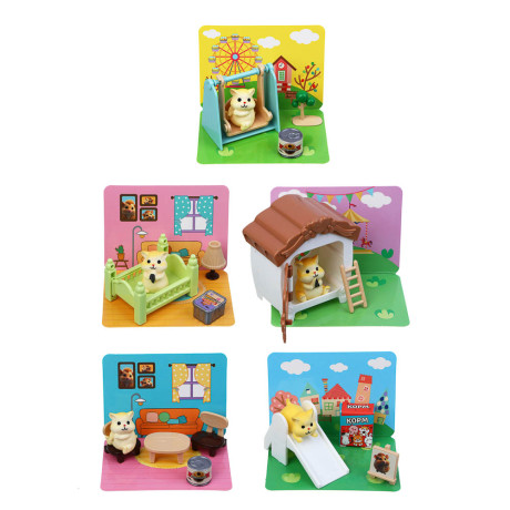 ИГРОЛЕНД Питомец с акс. "Хомяк в домике" ABS, PP, 8х5х12 см, 6 диз.