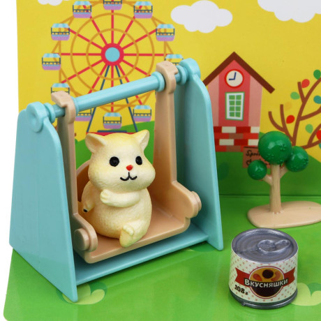 ИГРОЛЕНД Питомец с акс. "Хомяк в домике" ABS, PP, 8х5х12 см, 6 диз.