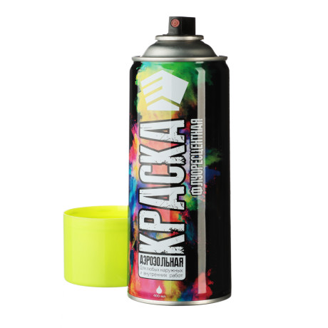 ЕРМАК Краска аэрозоль, 400 мл, флуоресцентная, желтая