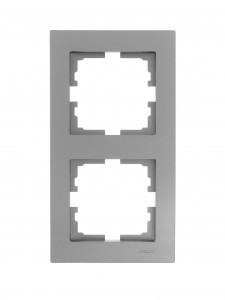 Lezard VESNA рамка СУ 2 мест. (вертик) платина 742-3500-152