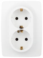 ЭРА 12 мех. роз. СУ 2 мест. 16А земля, белый матовый 12-2106-01М