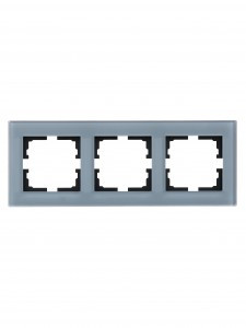 Lezard VESNA рамка акрил СУ 3 мест., гориз., матовая серо-голубая 742-M7080-148