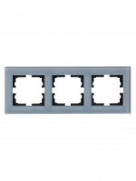 Lezard VESNA рамка акрил СУ 3 мест., гориз., матовая серо-голубая 742-M7080-148