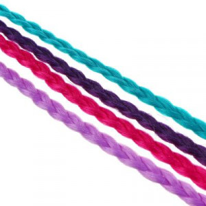 BERIOTTI Цветные косички для волос на резинке 4шт, длина 60см, ПВХ