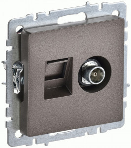 IEK BRITE мех. роз. СУ двойная TV+RJ45 кат.5E РТВ/РК12-БрТБ темная бронза BR-AK20-1-K45