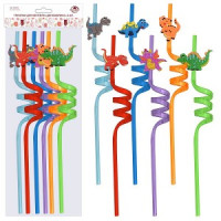 Трубочки для напитков &quot;Динозаврики&quot; 26см, 6шт/уп, цена за уп (кратность 3!!!) 13-95 Мультидом