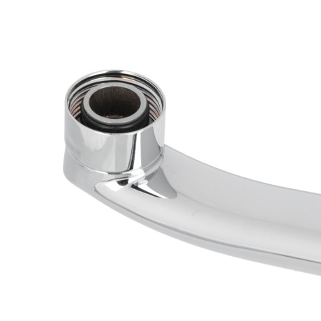 Излив смесителя для ванны, плоский изогнутый, 30см, нерж. сталь