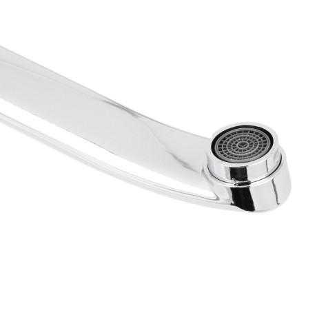 Излив смесителя для ванны, плоский изогнутый, 30см, нерж. сталь