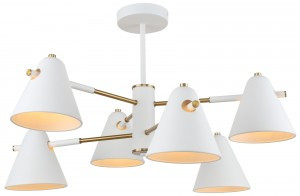 Rivoli люстра 3141-306 Chelsea 6хЕ14 40W 640х640х370 белый/ латунь, белый 55460