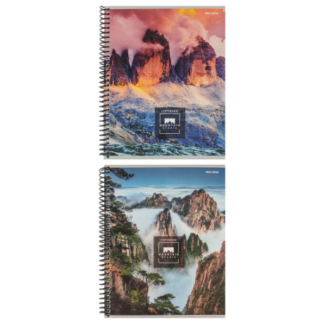 Тетрадь общая, 96 листов, в клетку, БЕЛЫЕ ЛИСТЫ, обл.мел. картон, спираль, микс