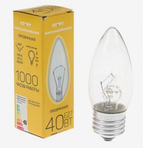 СТАРТ ДС E27 40W свеча прозрачная