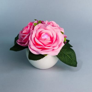 LADECOR Светильник в виде роз в керамическом горшке, 12,2x12,2x19см, 1хCR2032, 2 цвета