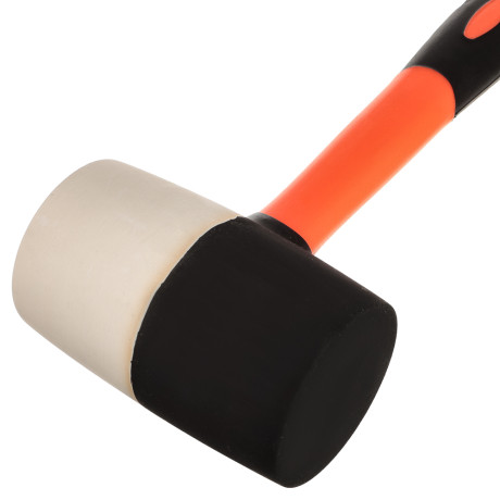 ЕРМАК Киянка резиновая, 680 г, черно-белая резина, фибергласовая рукоятка