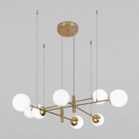 Eurosvet св-к подвес. 8x60W E27 1170х1170х1070 мет бел мат./латунь Planet 70146/8 Умный дом a062029