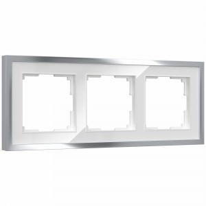 Werkel рамка СУ 3 мест Baguette (белый/серебро) W0032850 a060232