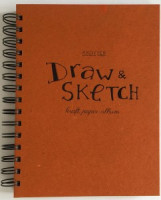 Скетчбук Альбом для рис. и эскизов А5 40л,крафт,160х205мм,140гр,спир,тиснфольг07880 830270